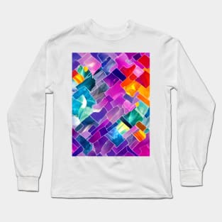 Colorful Abstract Marble Gems Patterns Long Sleeve T-Shirt